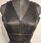 Kia Fashions Black Shimmer Dual Tone Glitter Fabric Readymade Blouse - Distacart