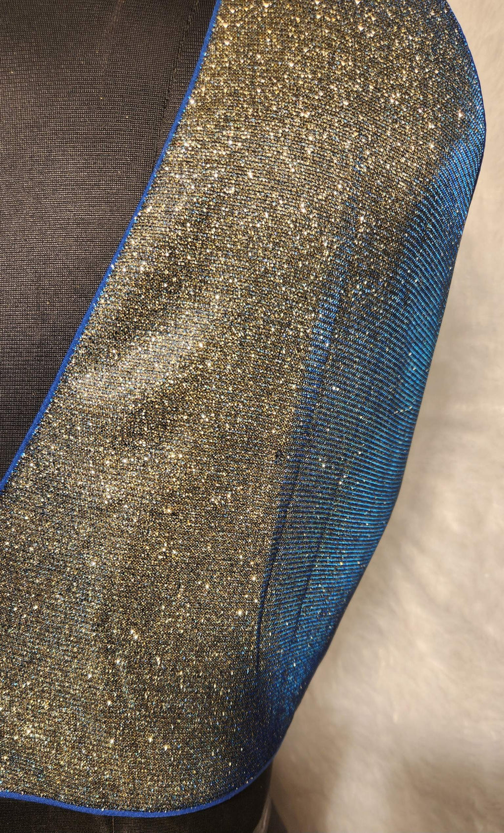 Kia Fashions Blue Golden Dual Tone Glitter Fabric Readymade Blouse - Distacart