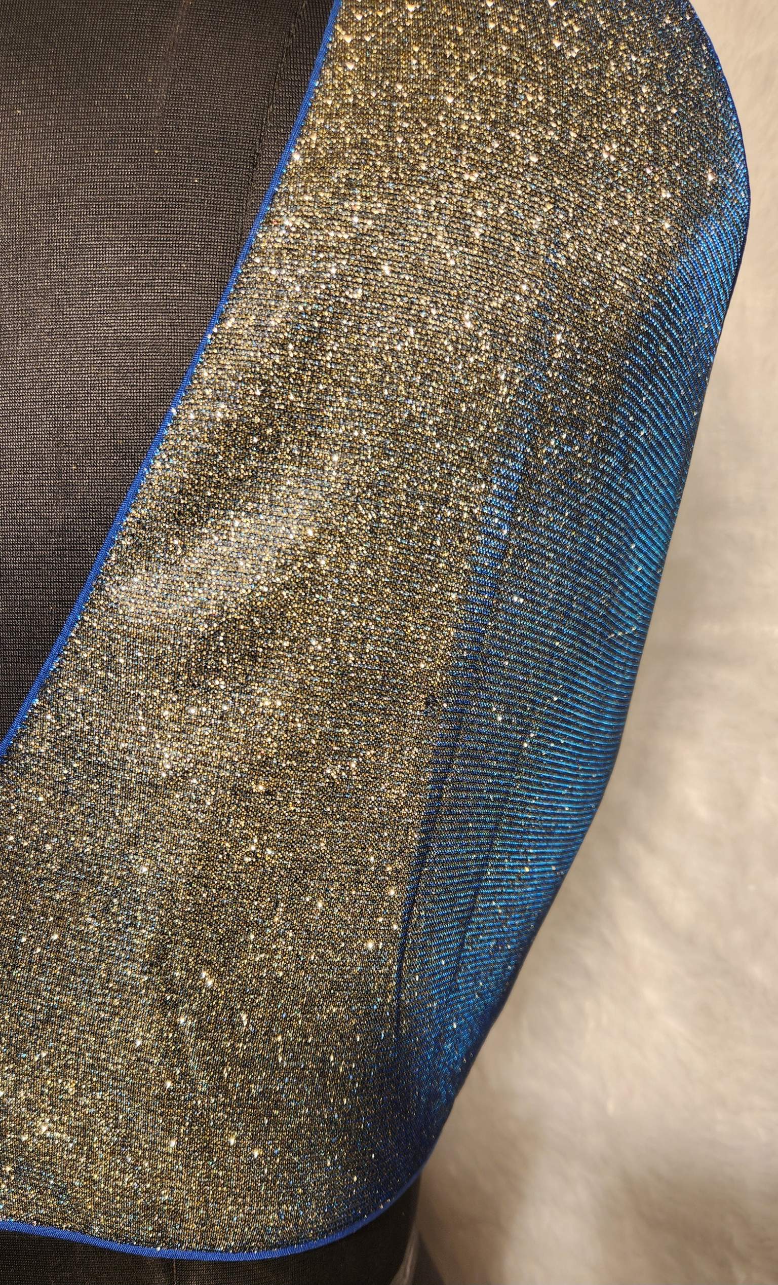 Kia Fashions Blue Golden Dual Tone Glitter Fabric Readymade Blouse - Distacart