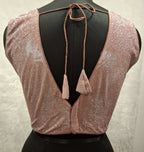 Kia Fashions Dusty Pink Dual Tone Glitter Fabric Readymade Blouse - Distacart
