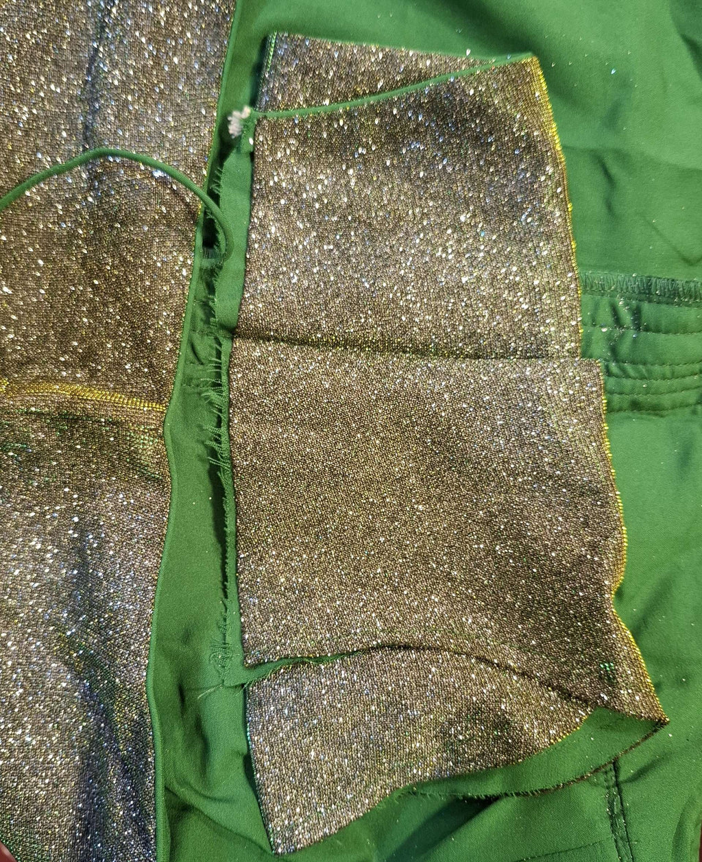 Kia Fashions Green Golden Dual Tone Glitter Fabric Readymade Blouse - Distacart