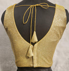 Kia Fashions Gold Lustre Dual Tone Glitter Fabric Readymade Blouse - Distacart