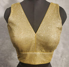 Kia Fashions Gold Lustre Dual Tone Glitter Fabric Readymade Blouse - Distacart