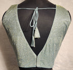 Kia Fashions Misty Ocean Shimmer Dual Tone Glitter Fabric Readymade Blouse - Distacart