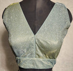 Kia Fashions Misty Ocean Shimmer Dual Tone Glitter Fabric Readymade Blouse - Distacart