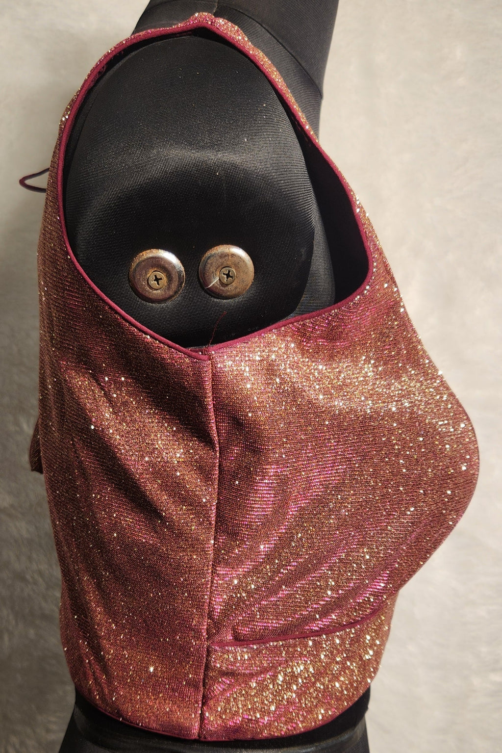 Kia Fashions Maroon Golden Dual Tone Glitter Fabric Readymade Blouse - Distacart