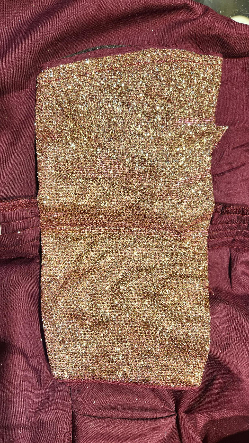 Kia Fashions Maroon Golden Dual Tone Glitter Fabric Readymade Blouse - Distacart