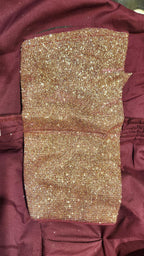 Kia Fashions Maroon Golden Dual Tone Glitter Fabric Readymade Blouse - Distacart
