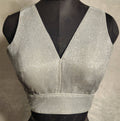 Kia Fashions Silver Shimmer Dual Tone Glitter Fabric Readymade Blouse - Distacart