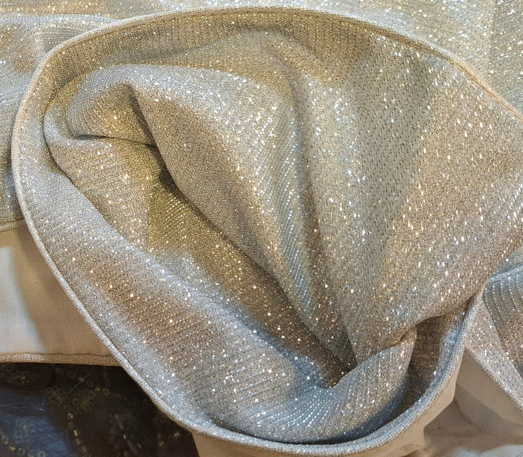 Kia Fashions Silver Shimmer Dual Tone Glitter Fabric Readymade Blouse - Distacart