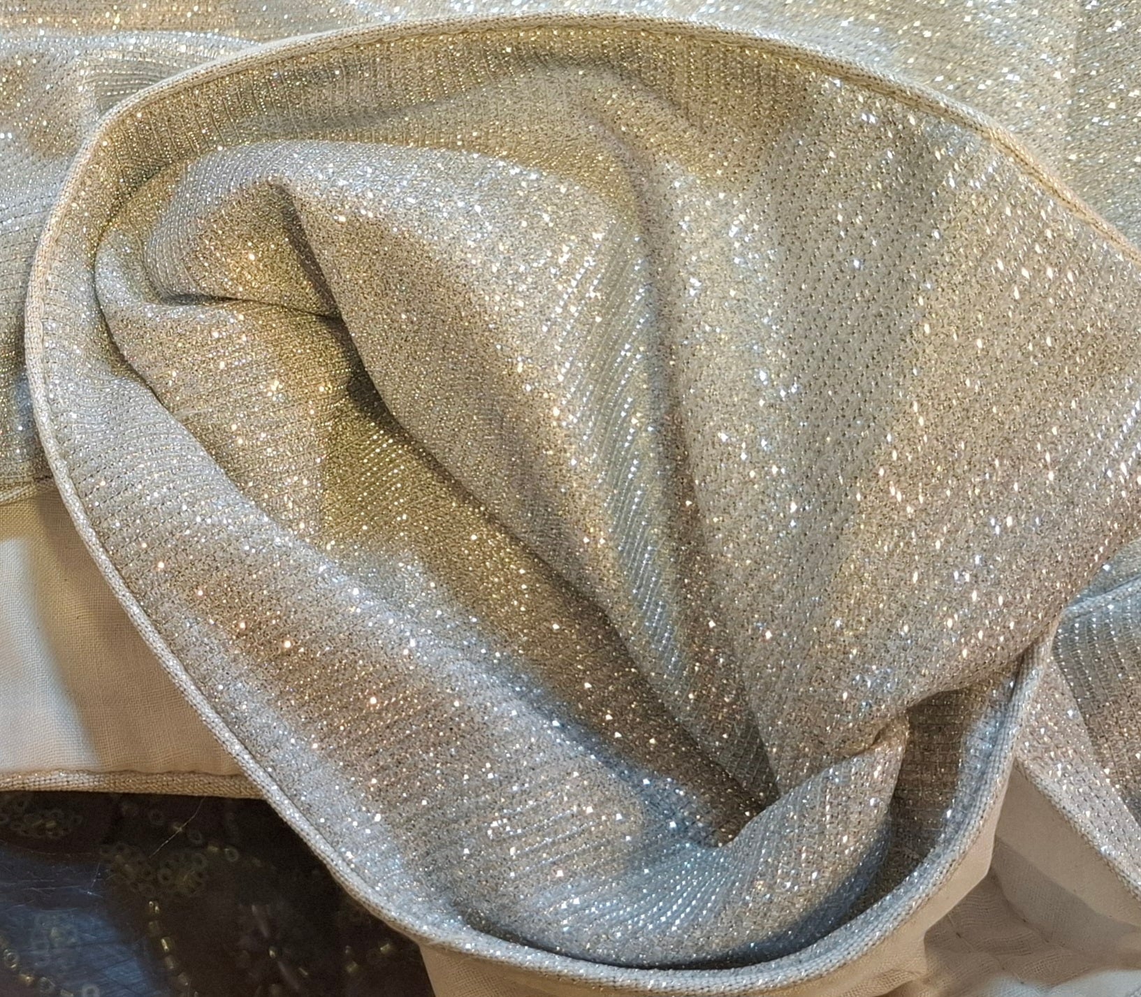 Kia Fashions Silver Shimmer Dual Tone Glitter Fabric Readymade Blouse - Distacart