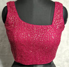 Kia Fashions Hot Pink All Over Golden Sequins Readymade Blouse - Distacart