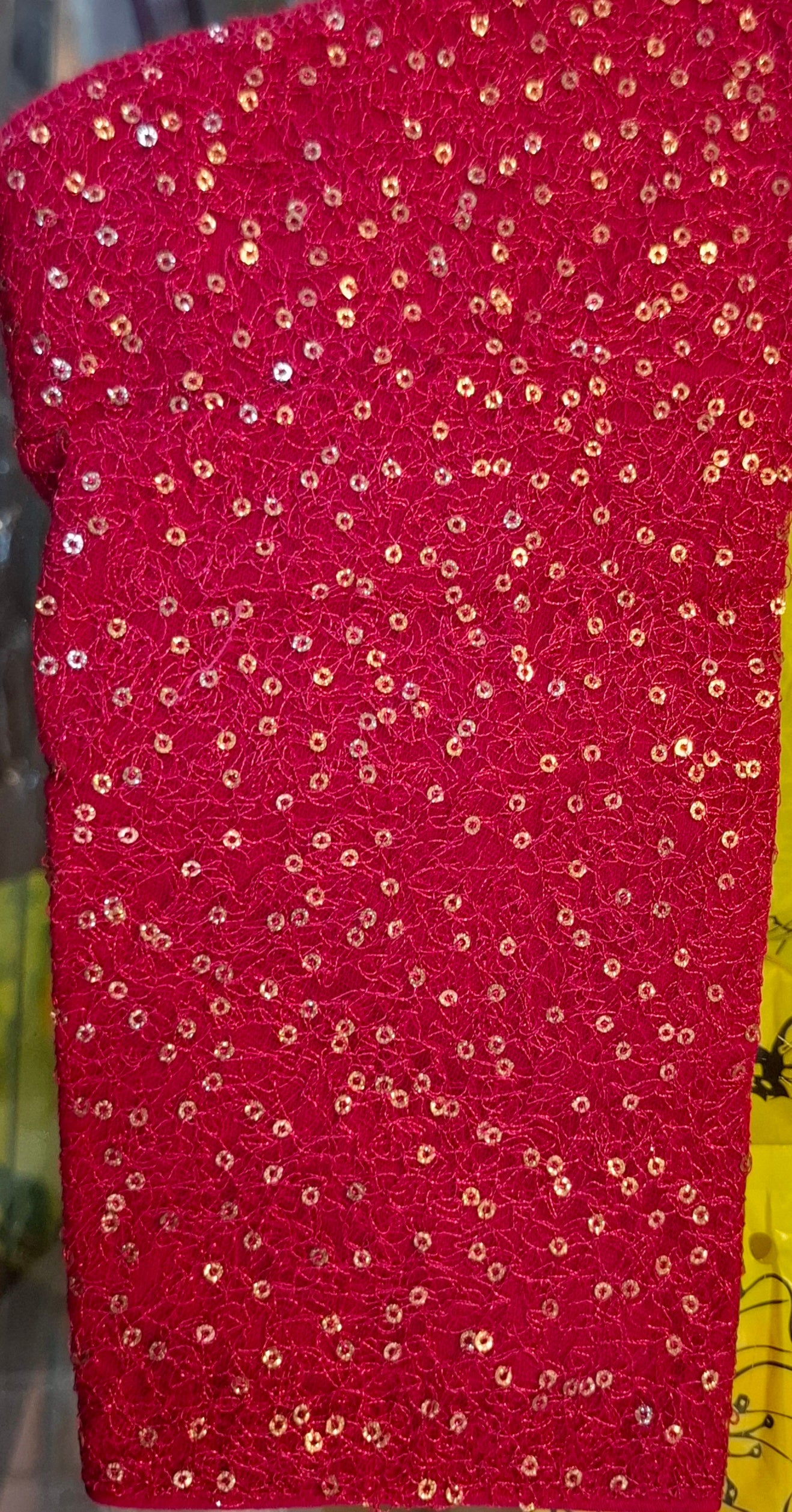 Kia Fashions Hot Pink All Over Golden Sequins Readymade Blouse - Distacart