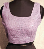 Kia Fashions Lilac All Over Silver Sequins Readymade Blouse - Distacart