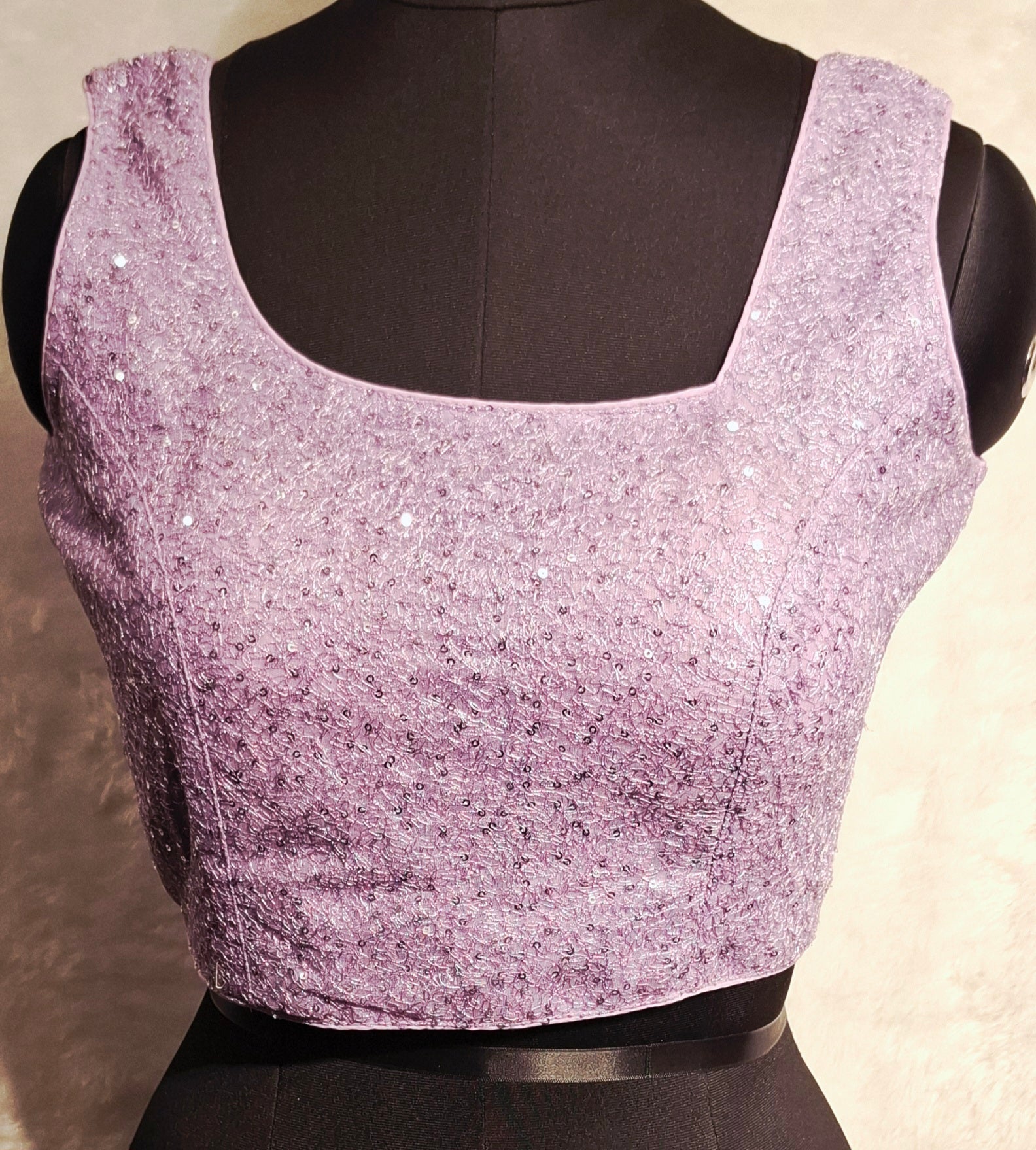 Kia Fashions Lilac All Over Silver Sequins Readymade Blouse - Distacart