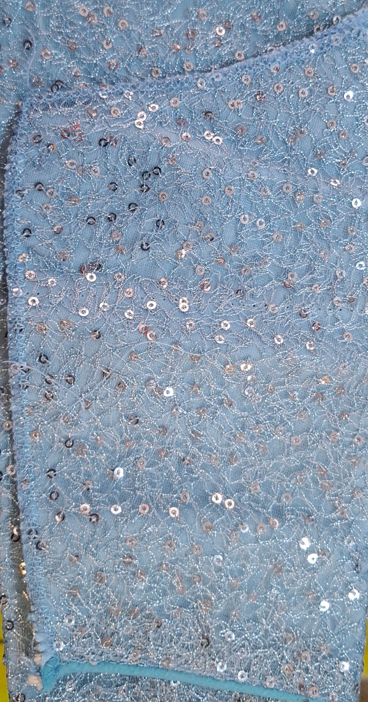 Kia Fashions Powder Blue All Over Silver Sequins Readymade Blouse - Distacart