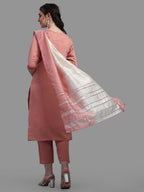 Embroidered Kurta With Pant & Dupatta Set, Multicolor - Hiral Fashion - Distacart