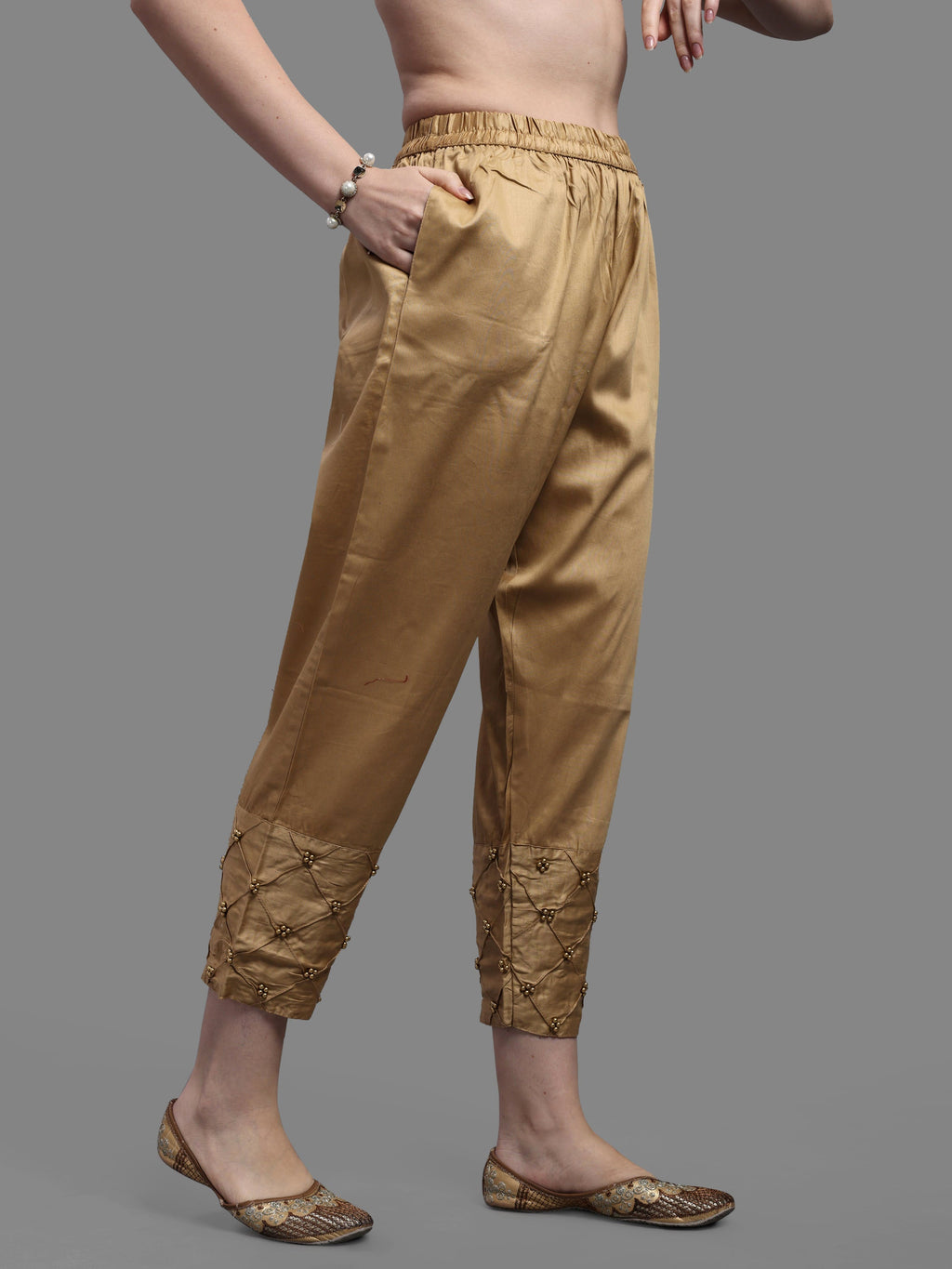 Embroidered Bandhani Printed Kurta With Pant & Dupatta Set, Multicolor - Hiral Fashion - Distacart