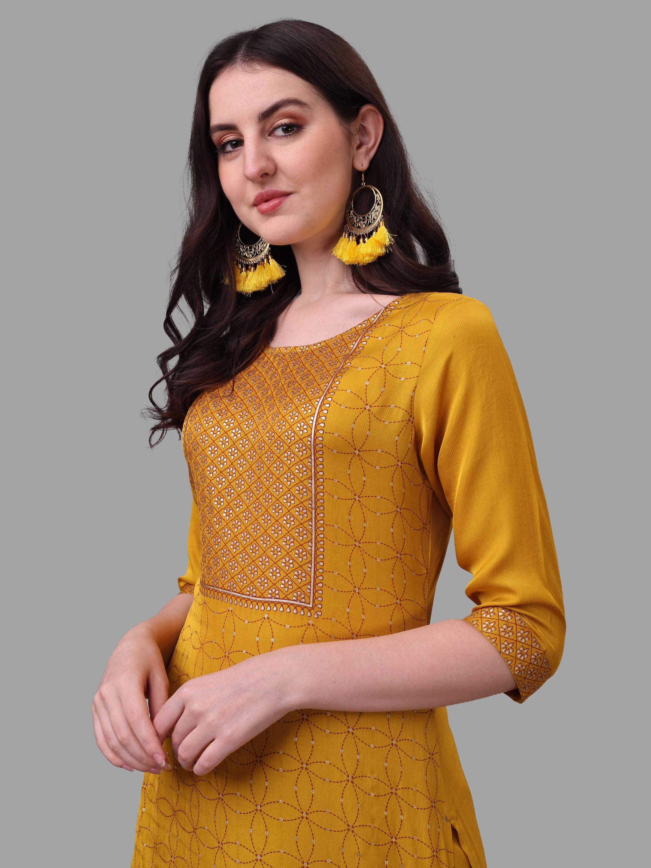 Embroidered Printed Kurta With Pant And Dupatta Set, Multicolor - Hiral Fashion - Distacart