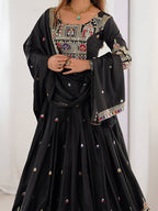Lehenga Mart Designer Bollywood Style Wedding Wear Lehenga Choli - Black