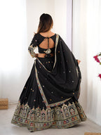 Lehenga Mart Designer Bollywood Style Wedding Wear Lehenga Choli - Black