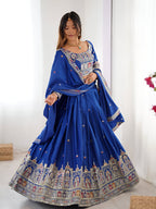 Lehenga Mart Designer Bollywood Style Wedding Wear Lehenga Choli - Blue