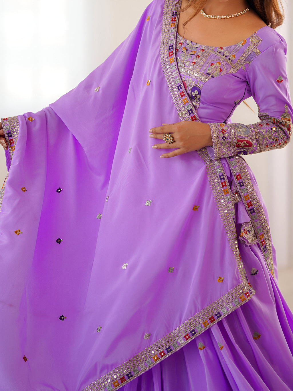 Lehenga Mart Designer Bollywood Style Wedding Wear Lehenga Choli - Lavender