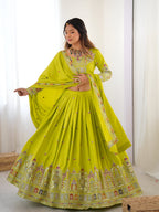 Lehenga Mart Designer Bollywood Style Wedding Wear Lehenga Choli - Neon