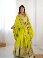 Lehenga Mart Designer Bollywood Style Wedding Wear Lehenga Choli - Neon
