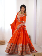 Lehenga Mart Designer Bollywood Style Wedding Wear Lehenga Choli - Orange