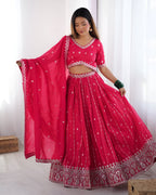 Lehenga Mart Designer Bollywood Style Wedding Wear Lehenga Choli - Pink