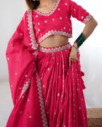 Lehenga Mart Designer Bollywood Style Wedding Wear Lehenga Choli - Pink