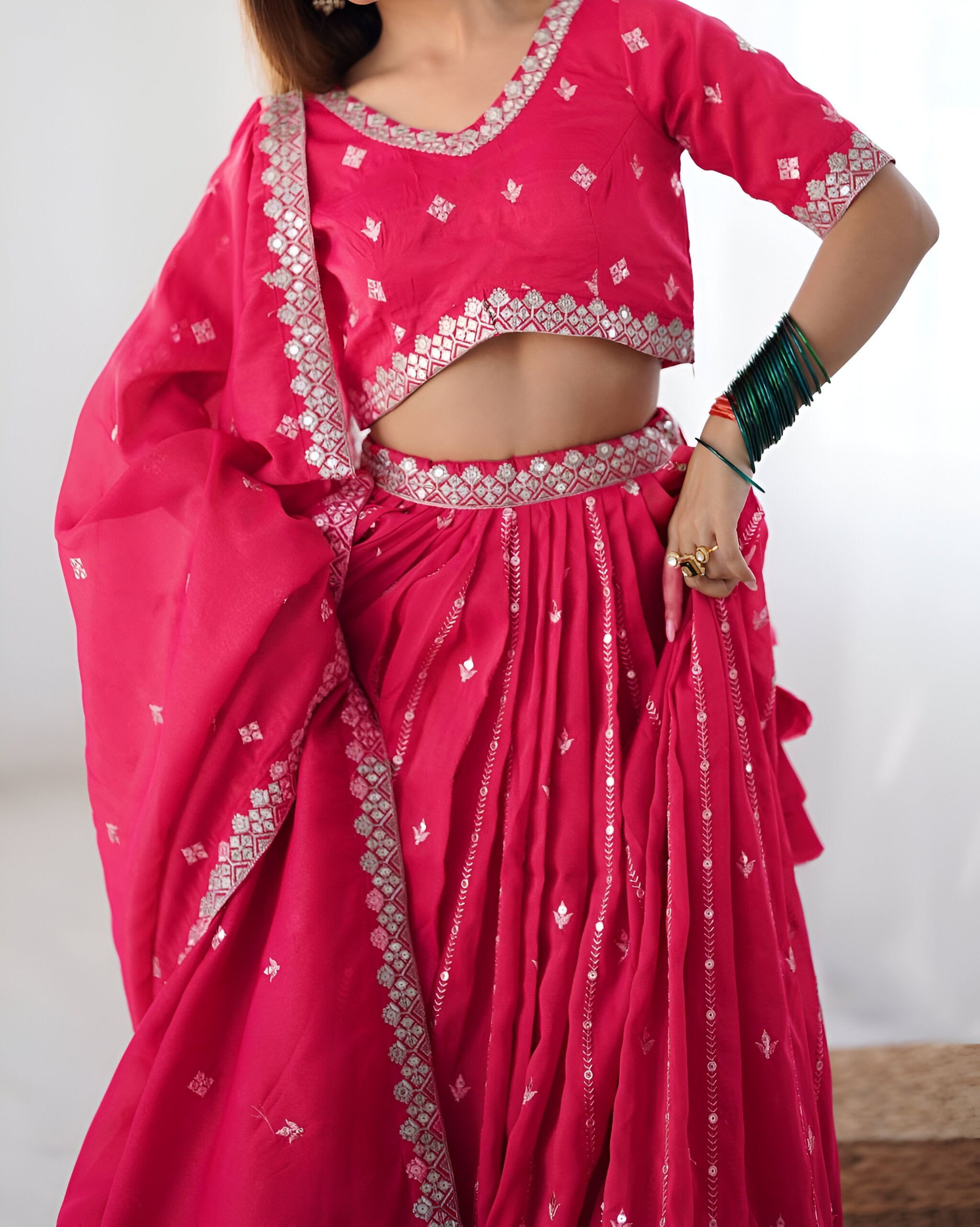 Lehenga Mart Designer Bollywood Style Wedding Wear Lehenga Choli - Pink