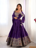 Lehenga Mart Designer Bollywood Style Wedding Wear Lehenga Choli - Purple