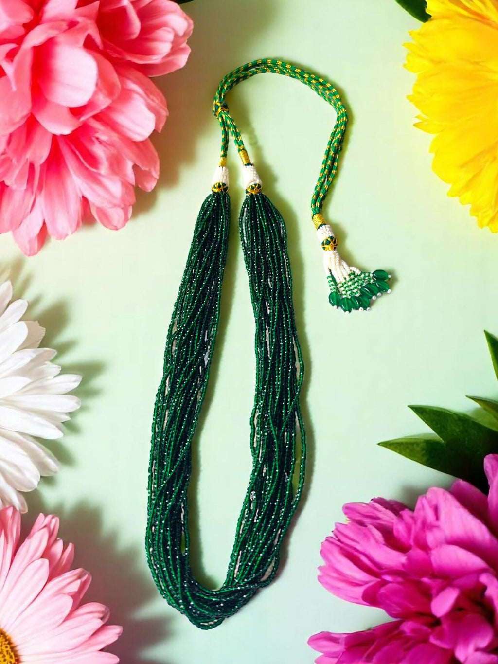 Inhanns Crystal Beads Luxe Edition – Multi-Layered Necklace - Dark Green