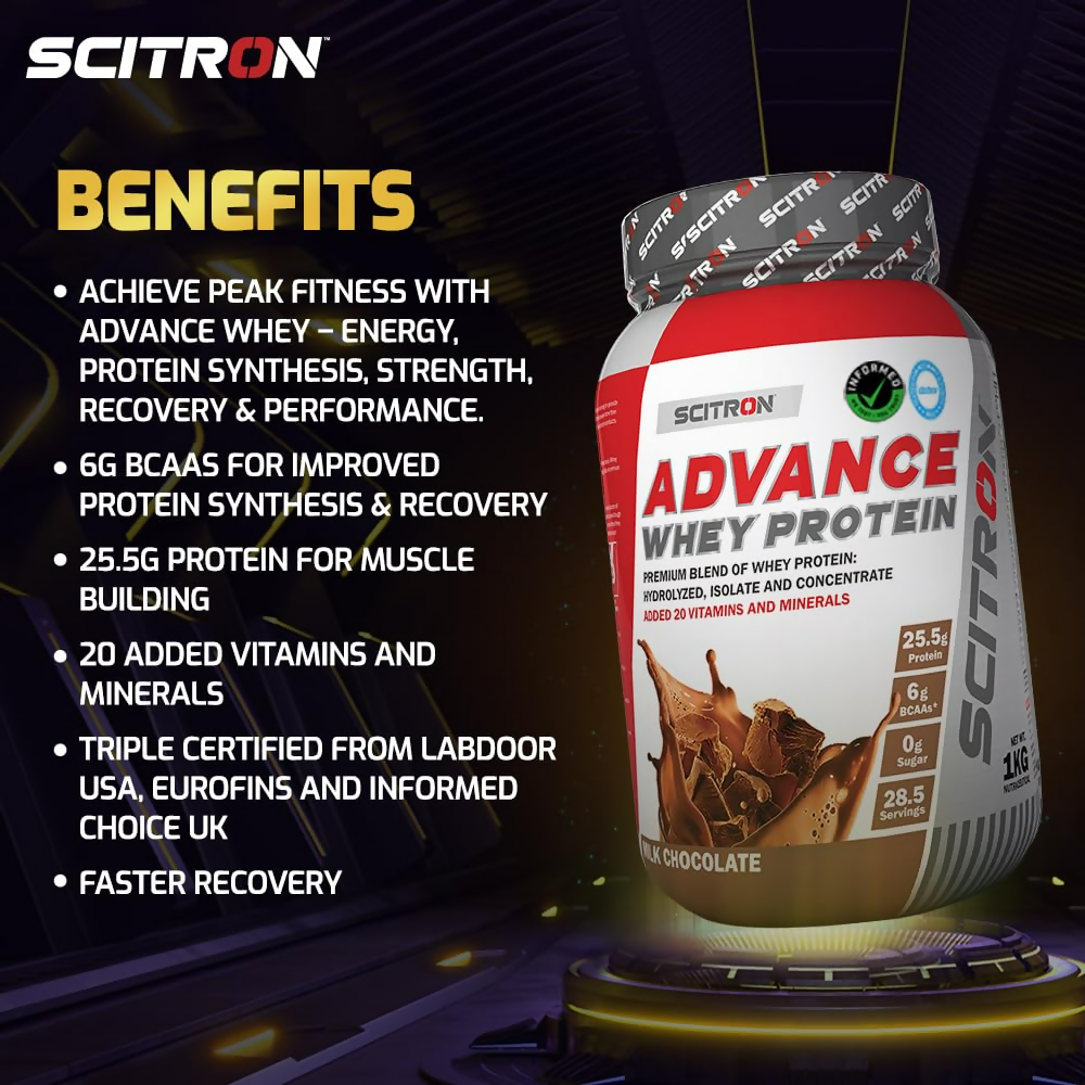 Scitron Advance Whey Protein Milk Chocolate Flavor - Distacart