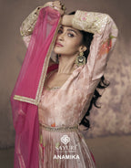 Vastranavya Georgette Digital Print With Sequence Embroidery Stitch Work Side Slit Abaya Style Suit
