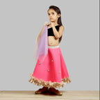 Pink Cow Fashions Black & Pink Ghagra Choli With Dupatta