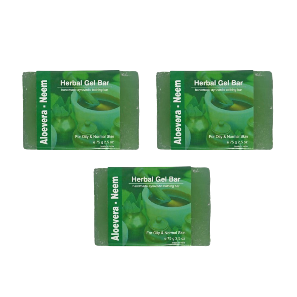 Jain Aloe Vera Neem Herbal Gel Bar - Distacart