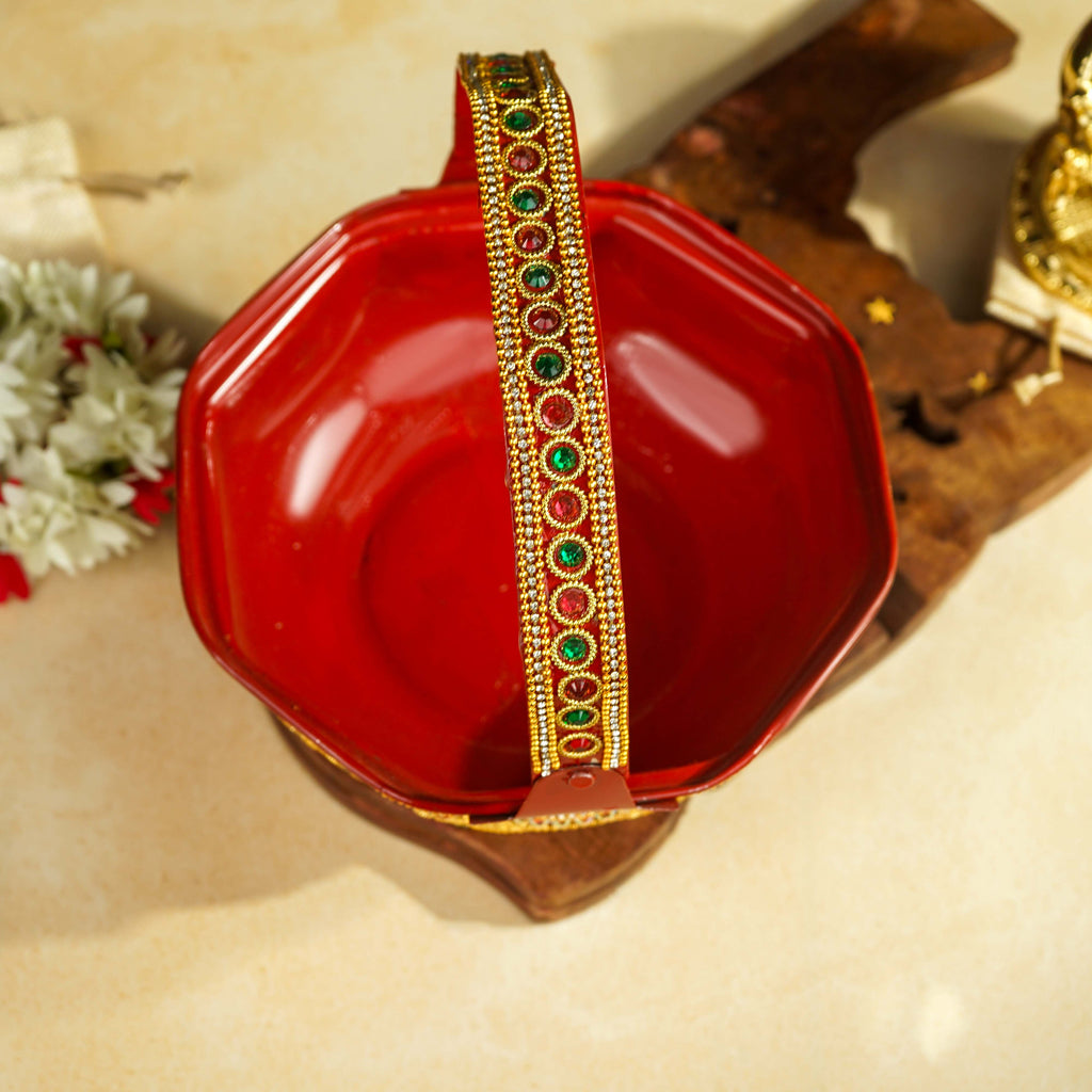 Sri Rudra Decorative Steel Pooja Basket (SR 00717)