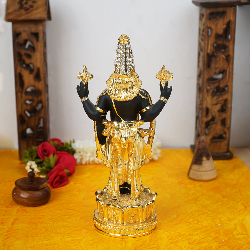 Sri Rudra Gold & Silver Polished Balaji 8'' With Diamond (SR 00221)