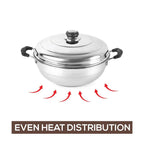 Cello Stainless Steel Induction Base Idli Cooker (Idly Maker) And Multi Kadhai With 6 Plates