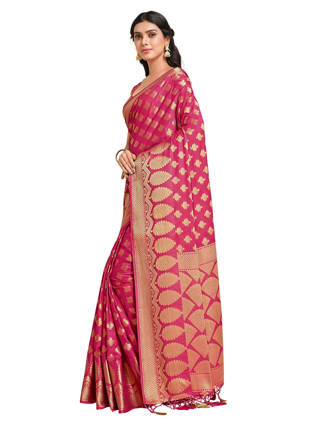 Mimosa Women's Mysore Silk Pink Saree - Distacart