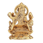 Estele Gold-Polished Goddess of Knowledge Sarasavti Ma Idol for Home & Car decor
