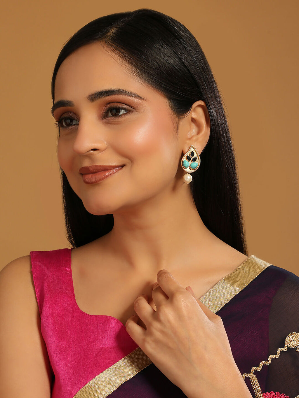 Nuyug 22K Gold Plated Black Paisley Earrings - Distacart