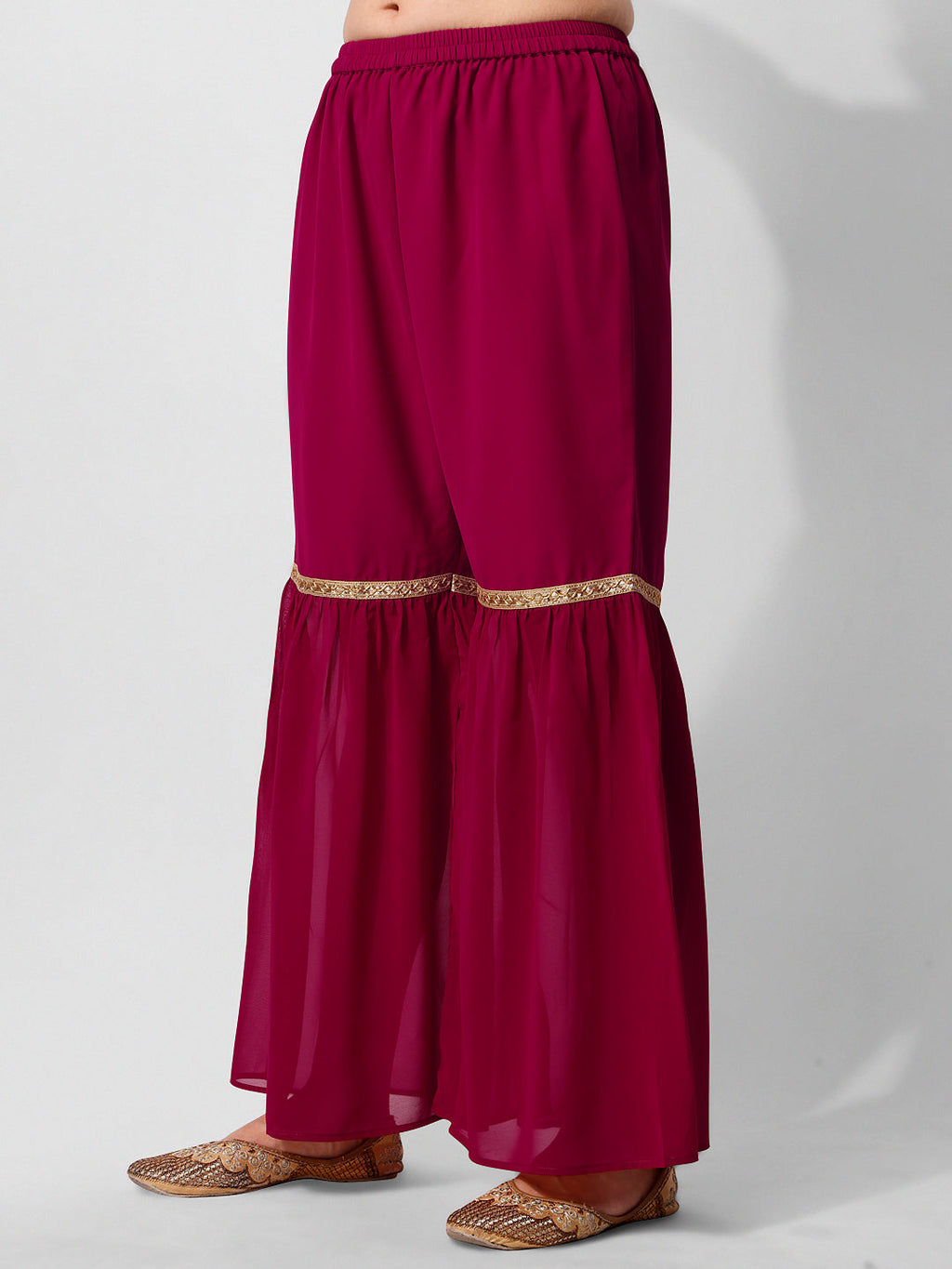 Hand Embroidered Kurta With Sharara And Dupatta Set, Multicolor - Hiral Fashion - Distacart