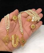 Jewel City Elegant Pendant and Pearl Earrings Set – Gold-Plated Bridal Jewelry - Distacart