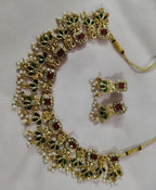 Jewel City Tradition Multi Color Neckalse Set Paired With Earing For Girls And Women