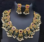 Jewel City Tradition Multi Color Neckalse Set Paired With Earing For Girls And Women