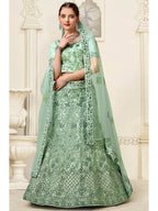 Myra Pista Net Heavy Embroidered Lehenga Choli